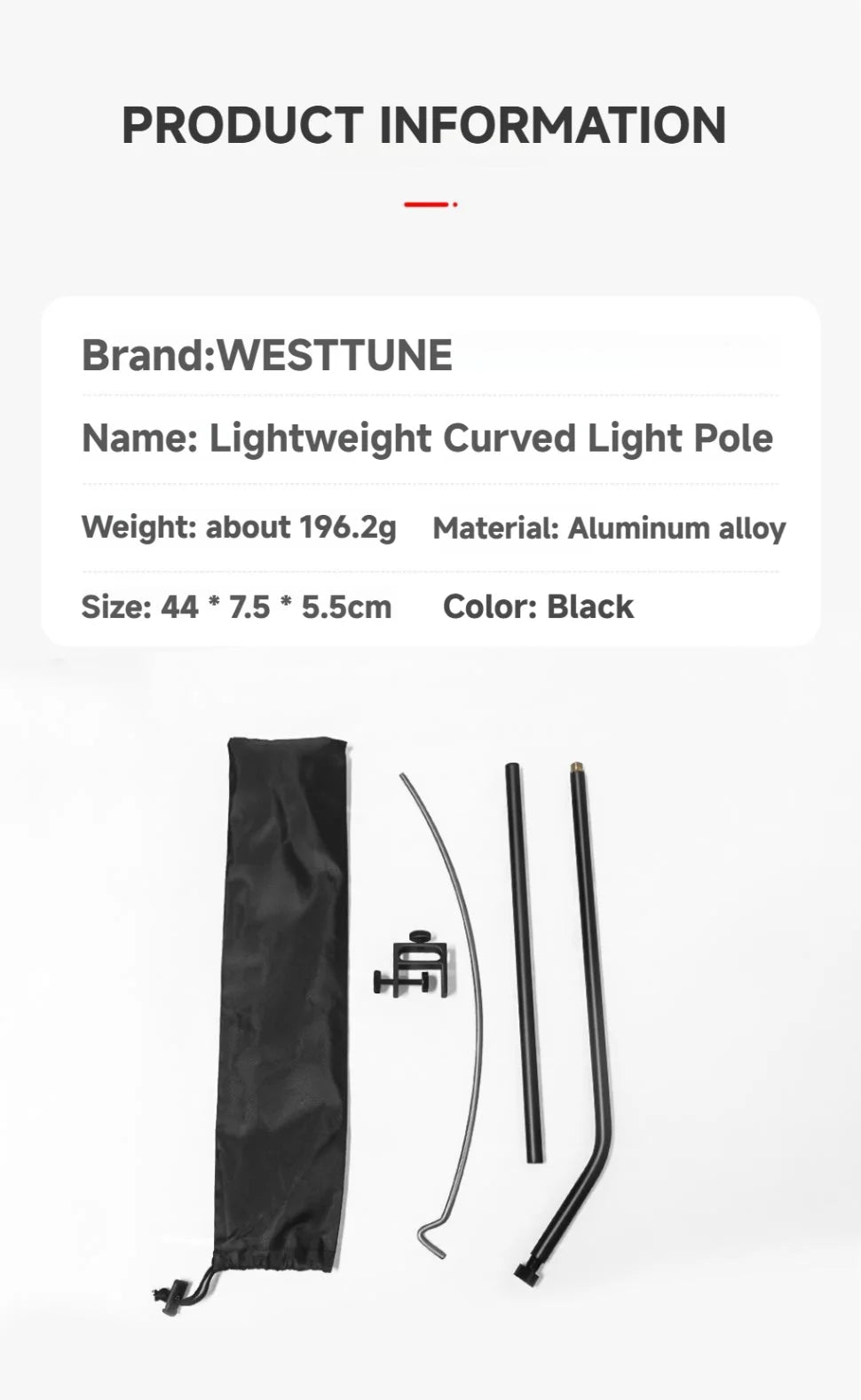 Adjustable Camping Lamp Stand Hook with 360° Positioning
