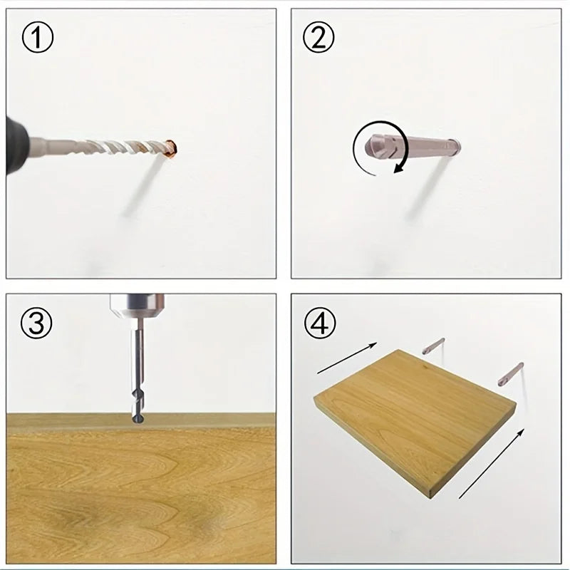 Concealed Floating Shelf Brackets, 6 Pieces
