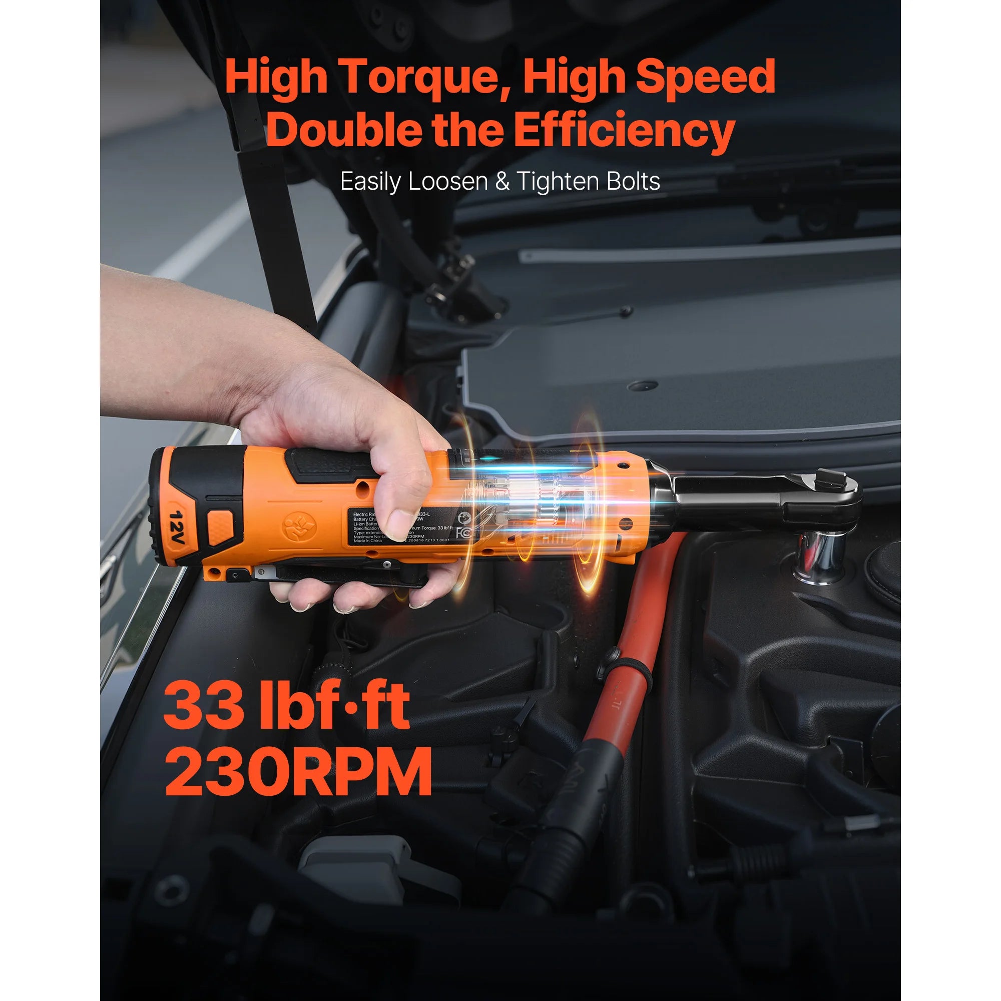 Cordless Electric Ratchet Wrench Set with Dual Batteries & Sockets