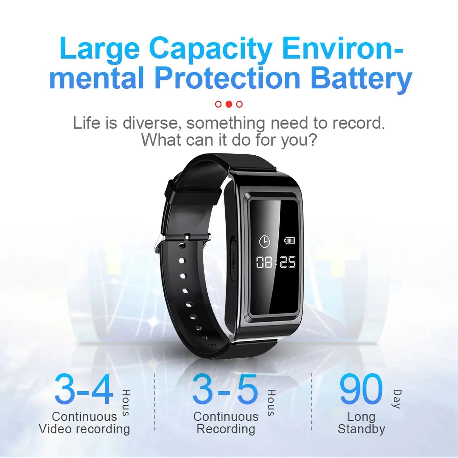 Camera Recorder Watch Recorder Watch HD Noise Reduction Voice Activated Sweat Proof Camera Recorder Bracelet for Meeting Speech Spy-shop.com