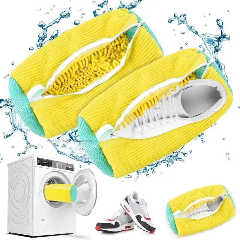 1/2PCS Wash Shoes Bag Padded Net Laundry Shoes Protector Fluffy fibers Polyester Washing Shoes Machine Laundry Bag Drying Bags 