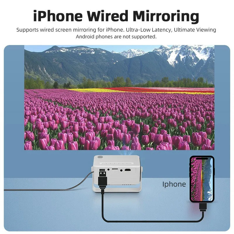 AUN Y3 Projector Portable Home Theater MINI Projector Video 3D Smart TV Cinema IPhone Cable Mirror For Full HD 4K Video Via HDMI