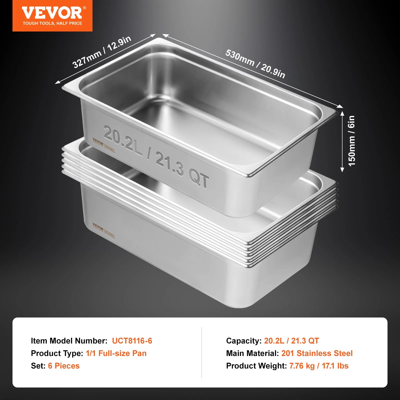 Stainless Steel Steam Table Pans Set with Lids for Catering & Food Service