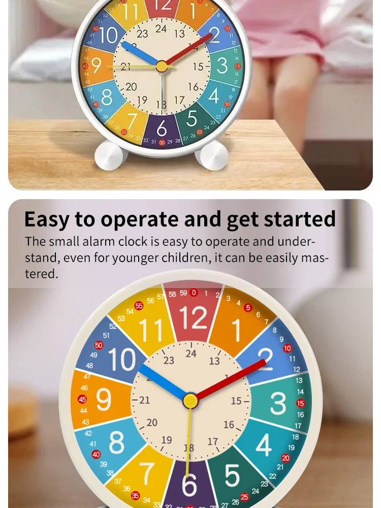Early Learning Desktop Alarm Clock Children Wake Up Alarm Clock Living Room Bedroom Silent Desktop Clock Desktop Clock 