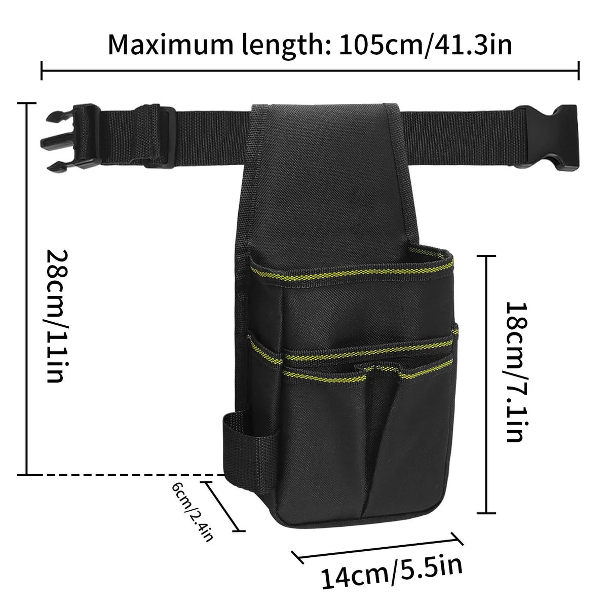 Oxford Fabric Tool Waist Pouch with Belt