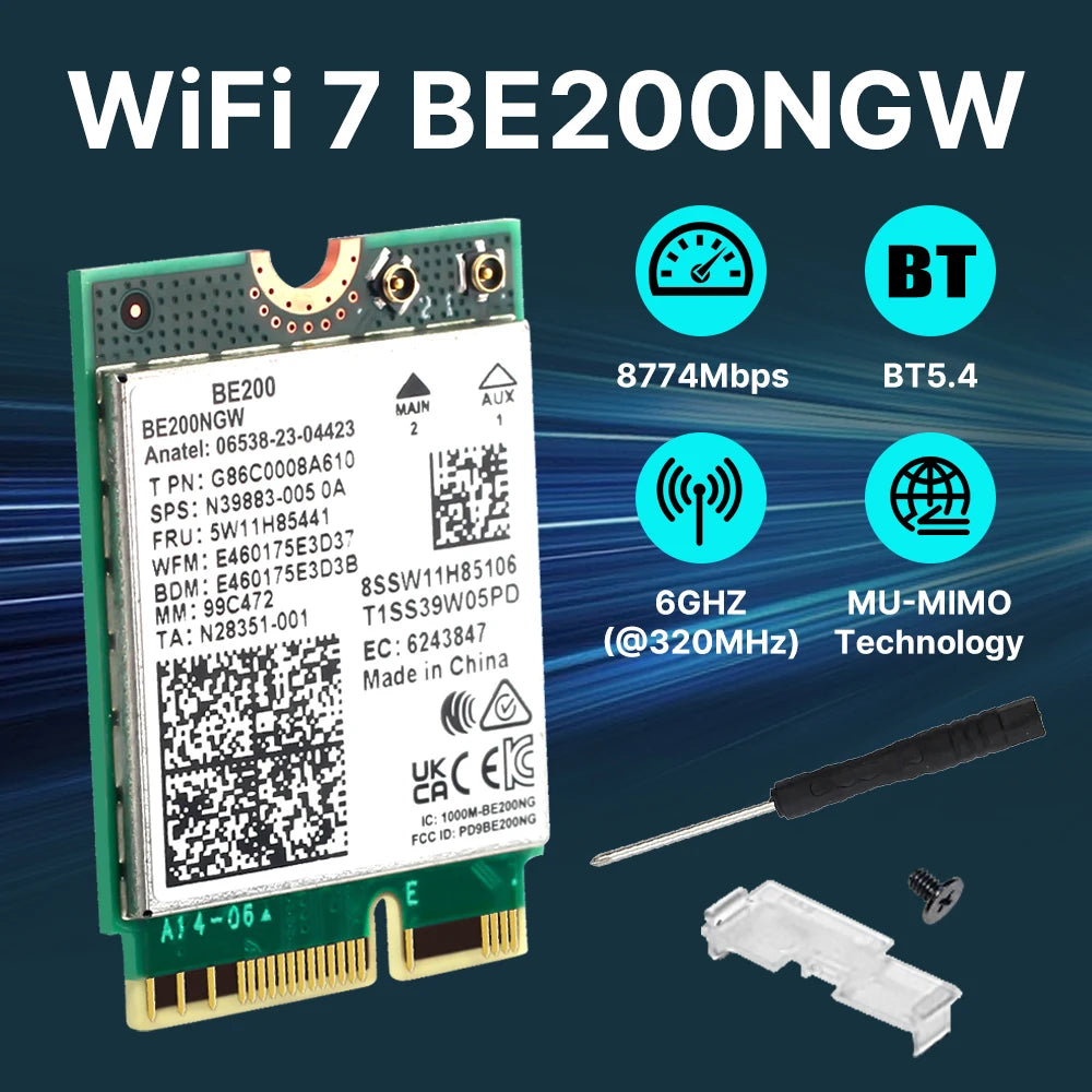 BE200 M.2 Wi-Fi 7 and Bluetooth 5.4 Card