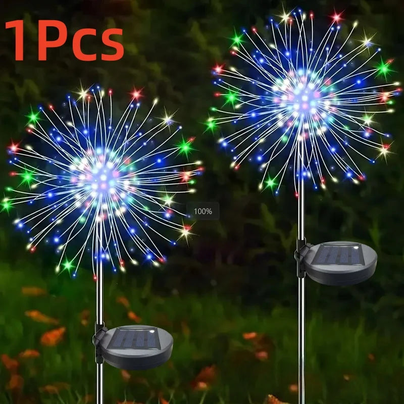 Solar Firework-Style Garden Light, Colour/LED Options