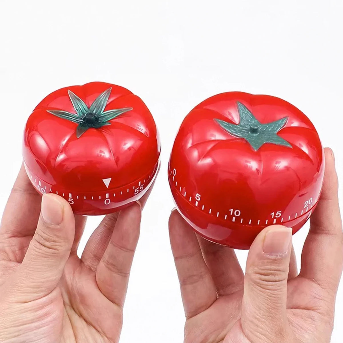 Two tomato timer size options shown for comparison