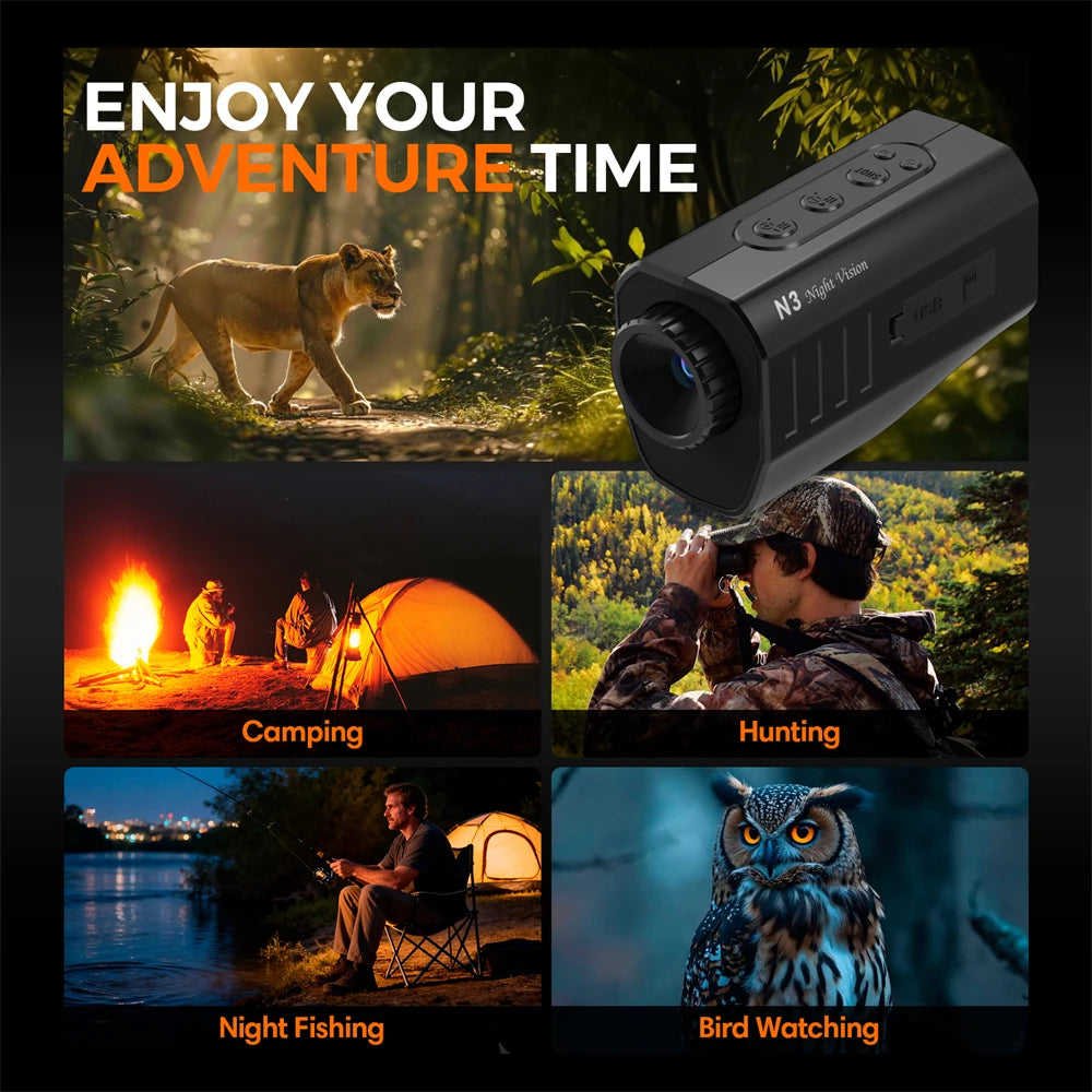 GTGUARD N3 1080P Night Vision Monocular with 5X Zoom