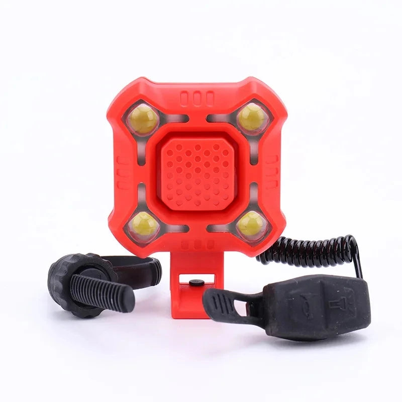 Bicycle Light Electronic Bell MTB Bike Horn TYPE-C Rechargeable Cycling Warning Lamp Cycling Headlight for Night Safety Riding 