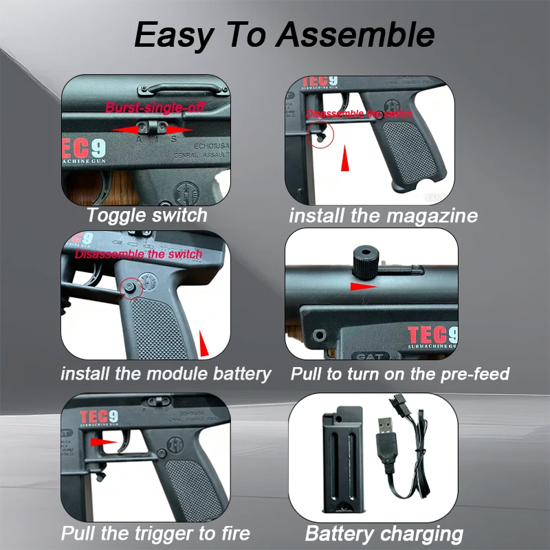 Rechargeable Toy Gun for Indoor and Outdoor Team Games