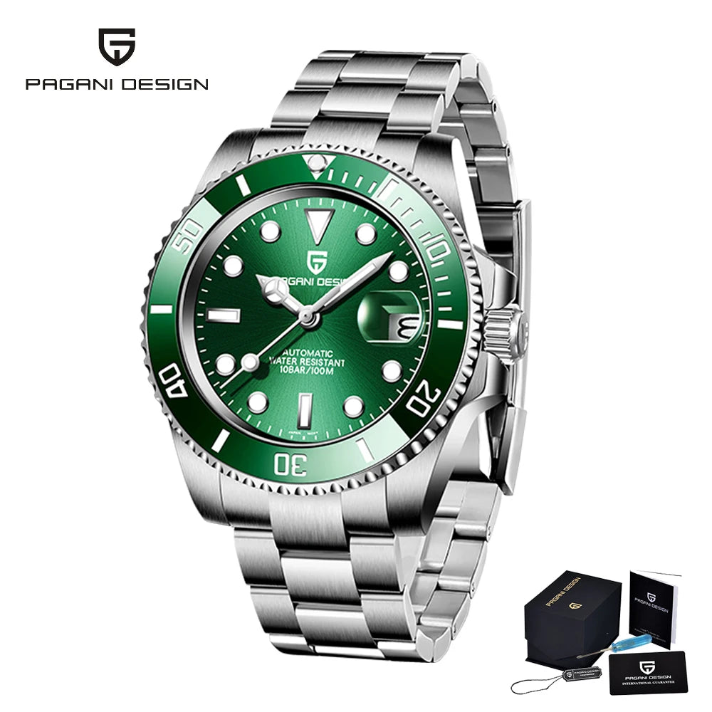 Men’s Automatic Mechanical Watch Stainless Steel 100M Waterproof