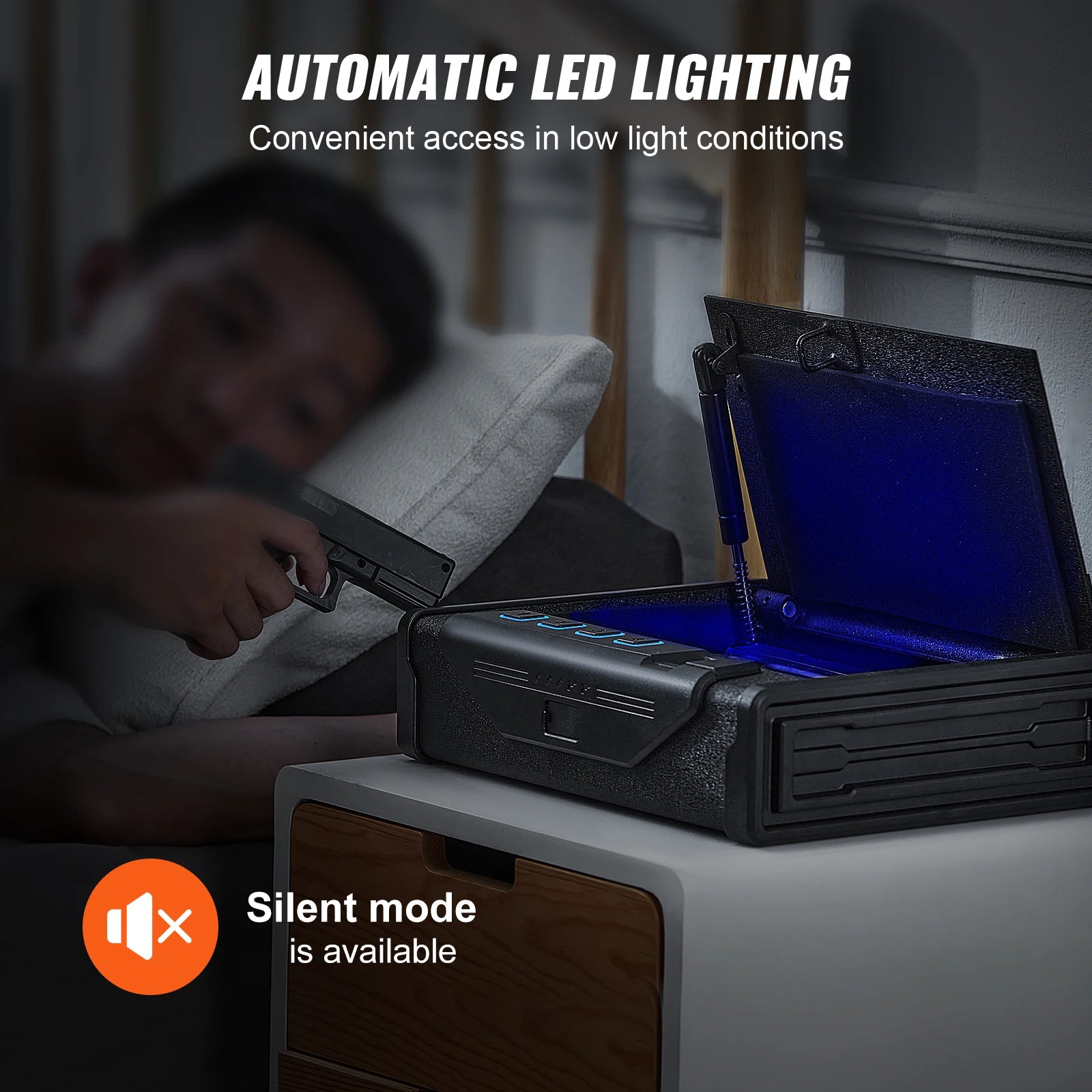 VEVOR Q235 Steel Pistol Safe with Biometric Quick Access