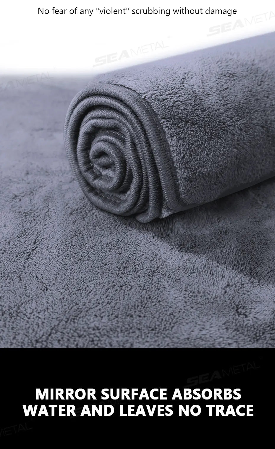 Serviette de lavage de voiture en microfibre 160×60 cm Chiffon de séchage double face