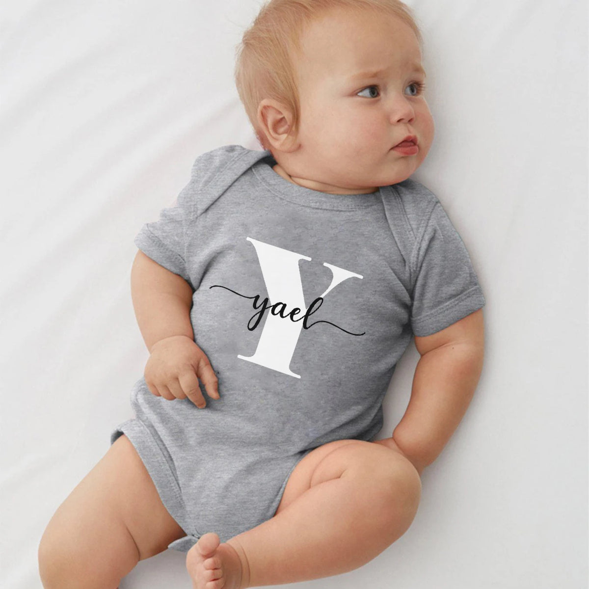 Personalized Initial Baby Bodysuit – Name Options
