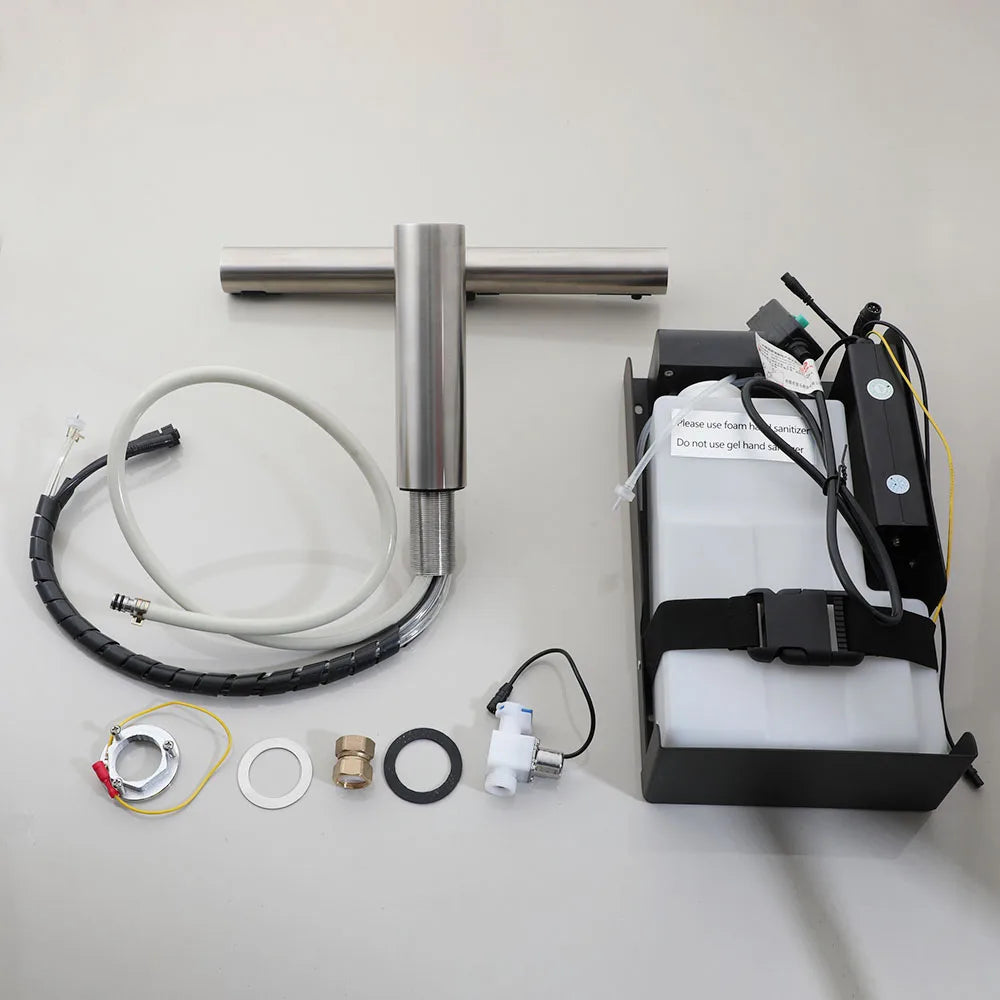 3-w-1 automatyczna bateria łazienkowa z dozownikiem mydła i suszarką do rąk