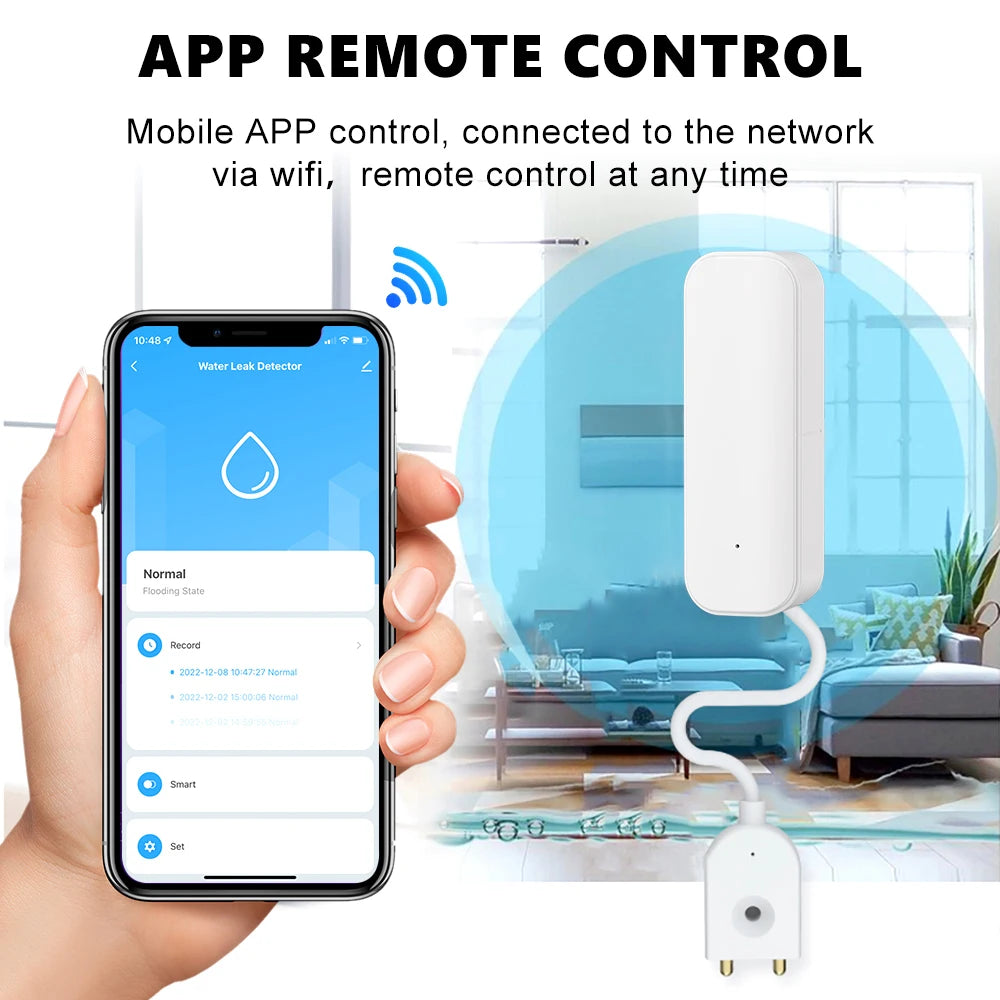 Water Contact Sensor with Probe, Wi-Fi or Zigbee Options