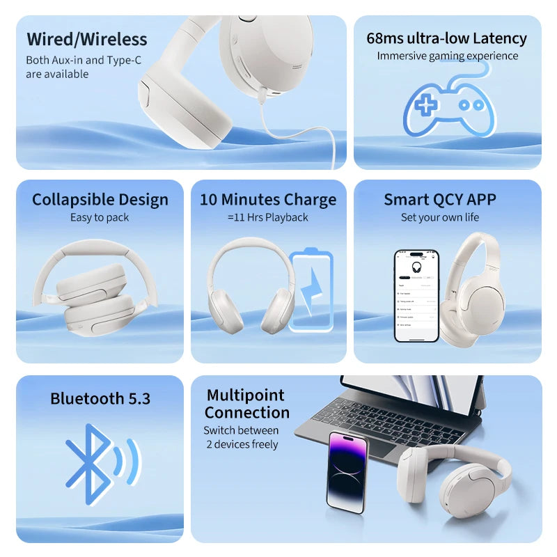 QCY H3 Lite Cuffie Wireless con ANC