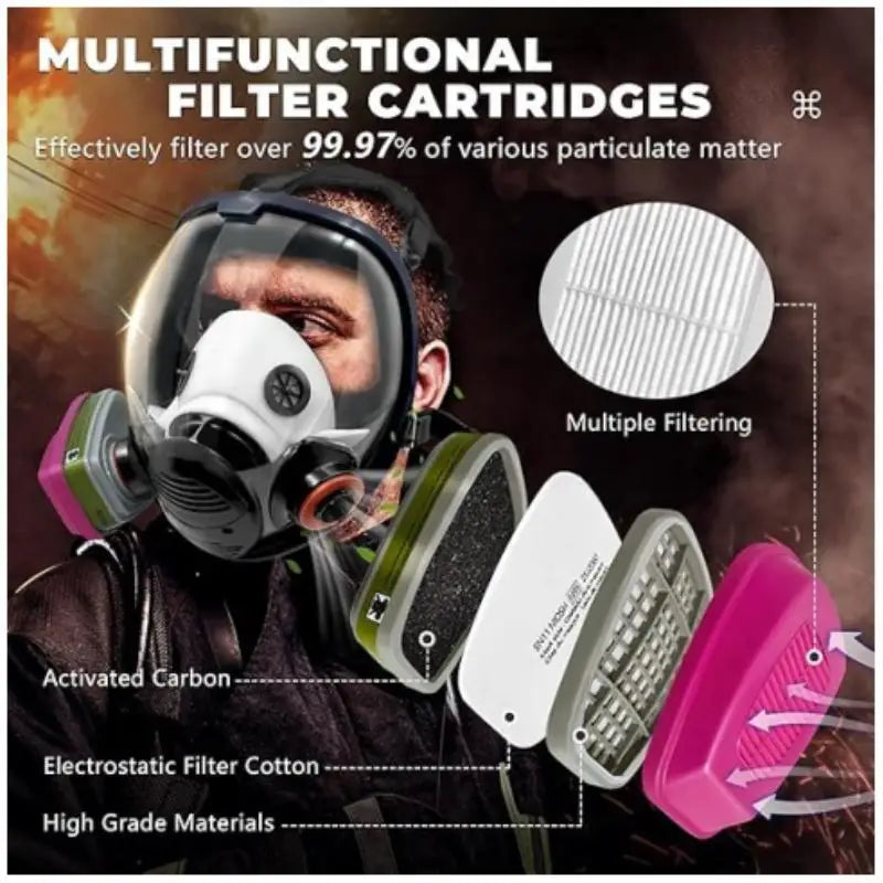 Helmaske 6800 med anti-dug linse og dobbelt filtrering