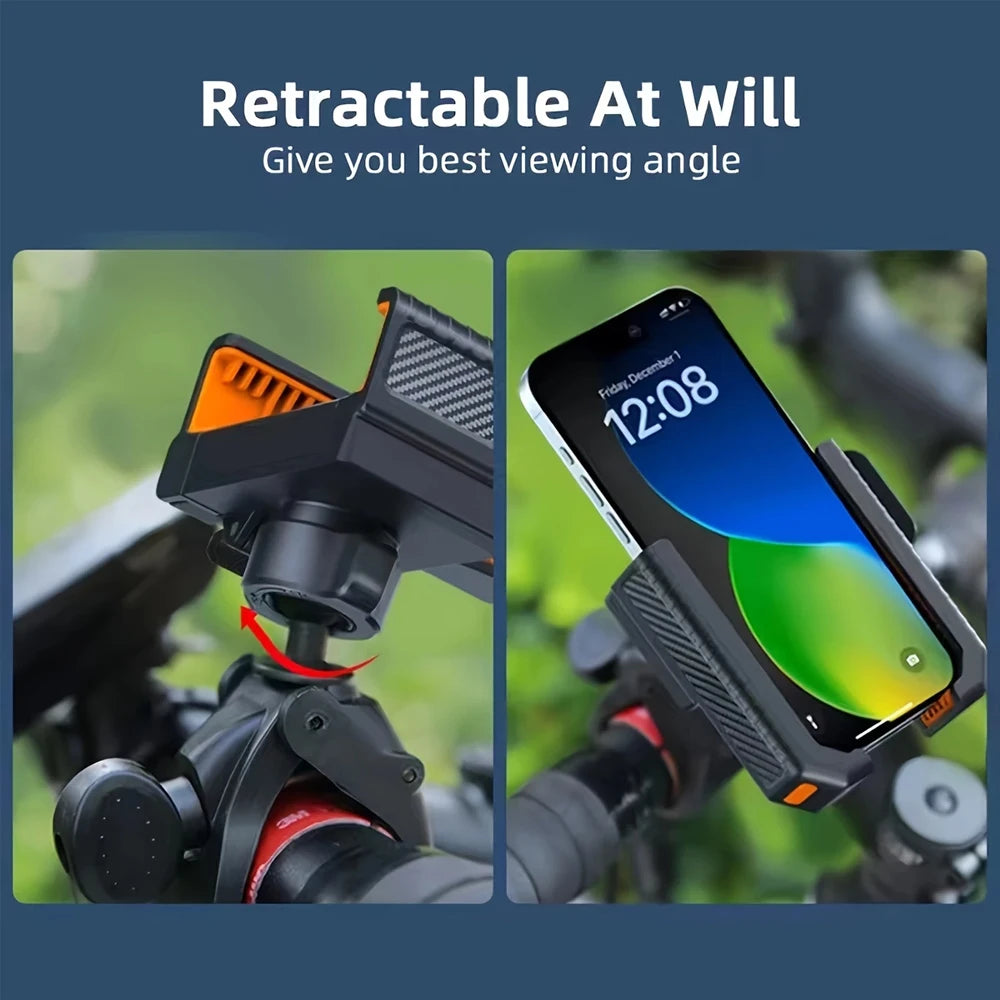 Supporto universale per telefono da moto Homhu, design semichiuso, supporto per telefono da bici e bicicletta con blocco rapido, per iPhone e telefoni da 4.7"-7"