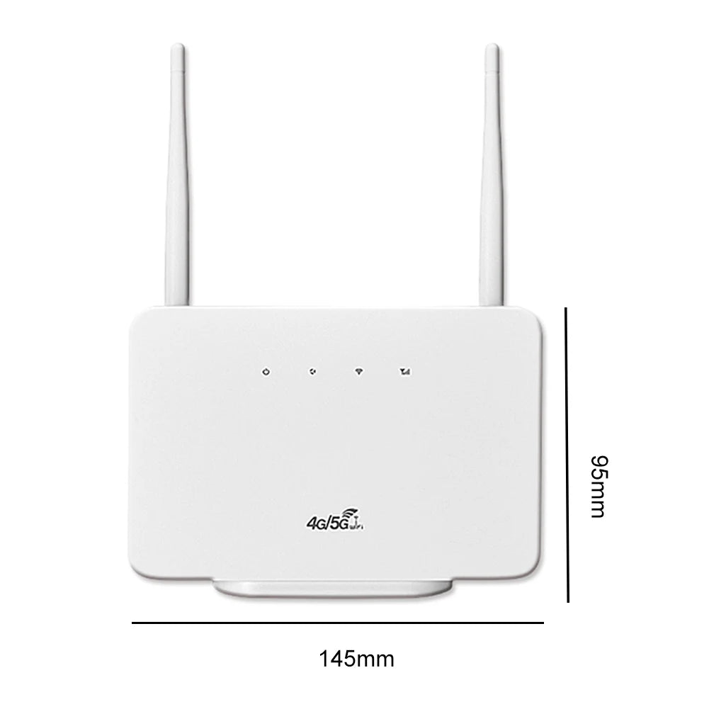 4G Wireless Router 300Mbps 4G Router Wireless Modem External Antenna with Sim Card Slot EU Plug for Home Travel Work 