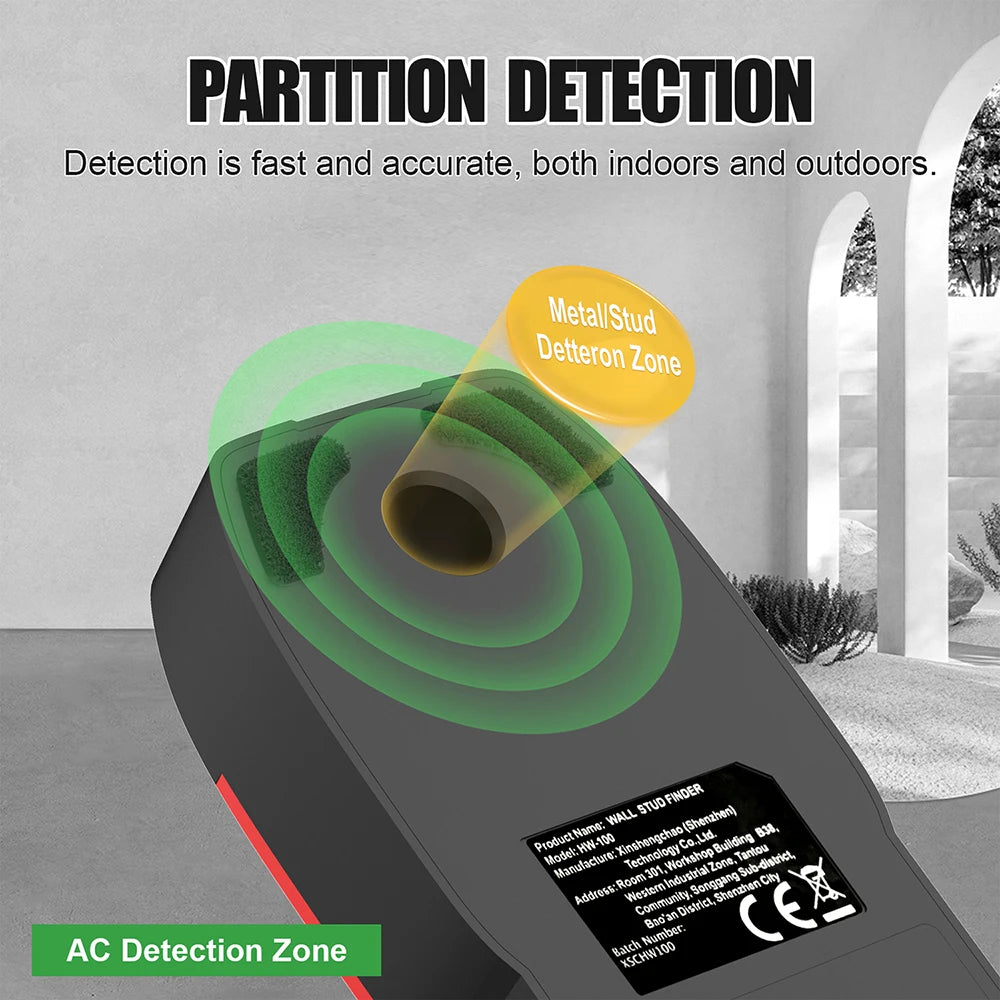 HW-100 Wall Stud Finder with Metal & AC Scan Modes