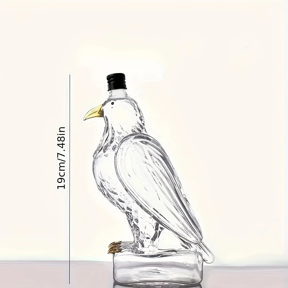 2-Piece Eagle-Shaped Wine Decanter Set – 11.8 oz Borosilicate Glass Whiskey or Wine Carafe, Artistic Avian Design for Tabletop Display, Home Bar Accent, or Gift Idea for Celebrations and Everyday Enjoyment
