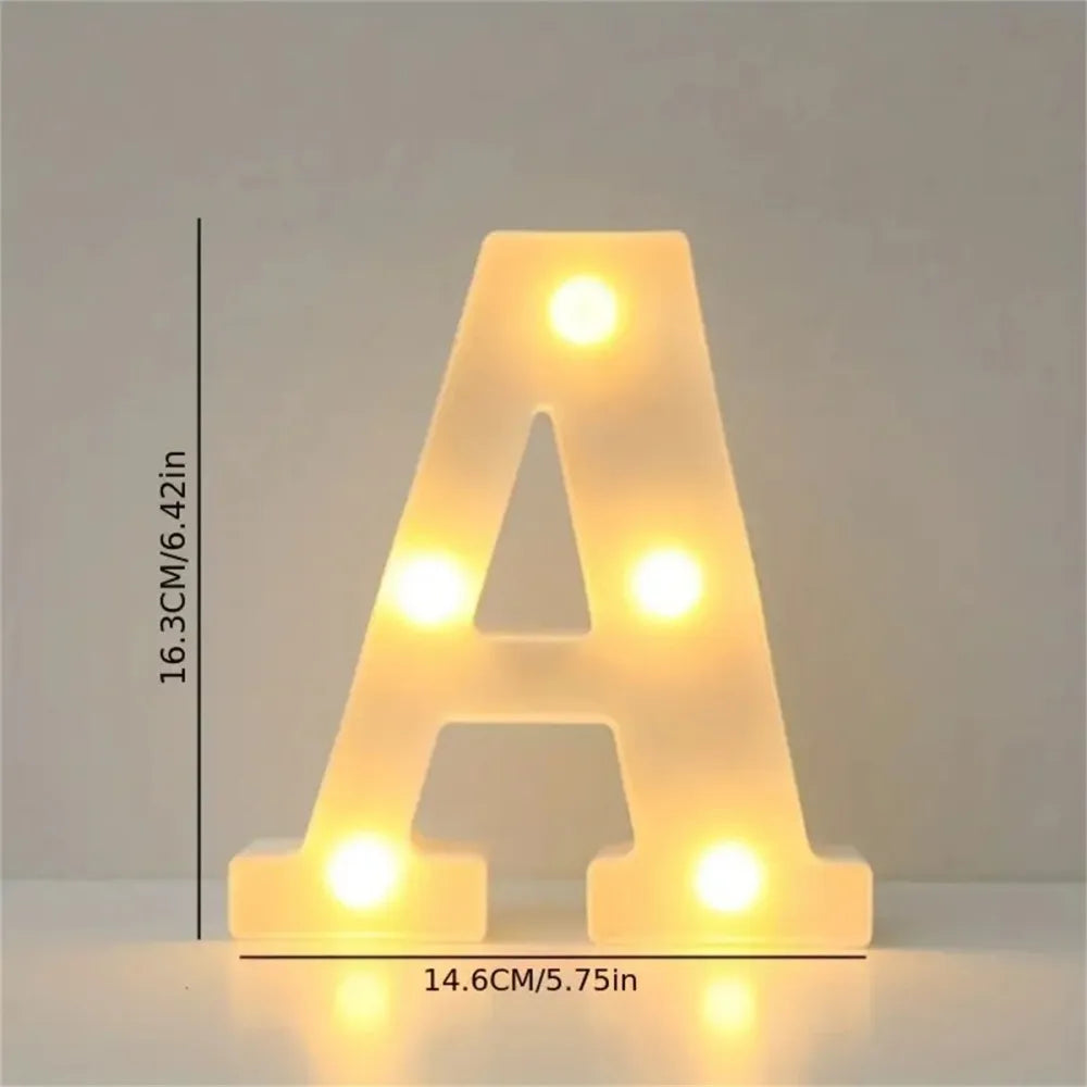 Varmhvit LED-bokstav- eller tallampe