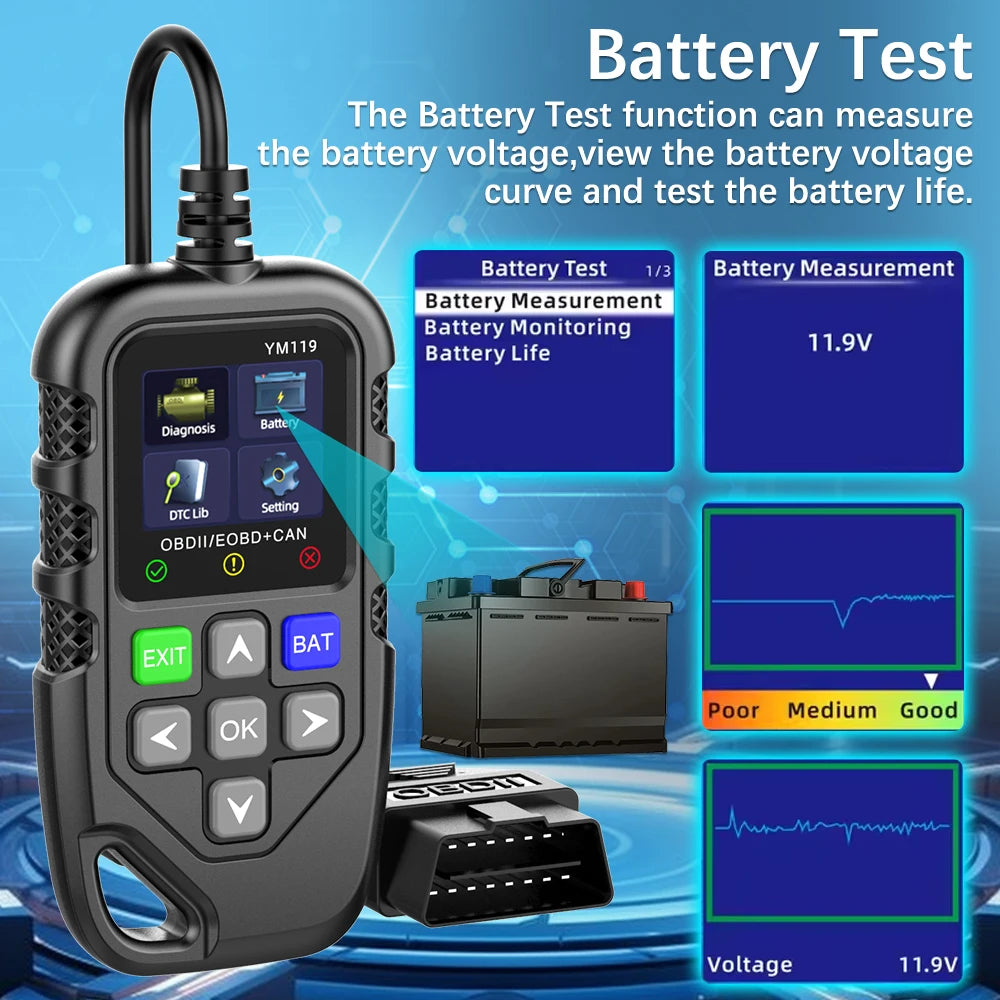Lector de códigos OBD2 AINYSZIN para diagnóstico del motor