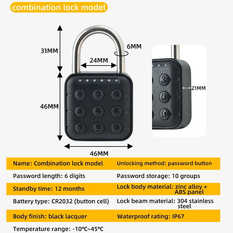 Fingerprint Padlock - SY12 or SY13