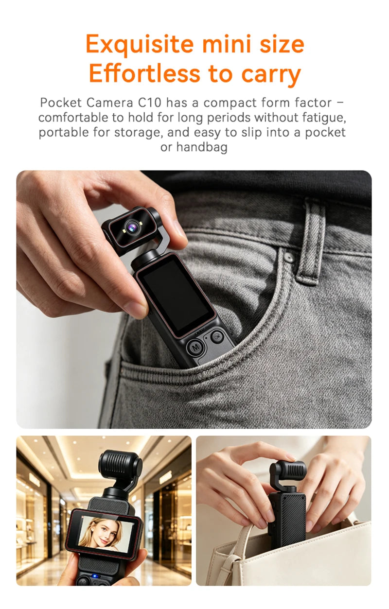 Pocket Action Camera with Rotating Lens