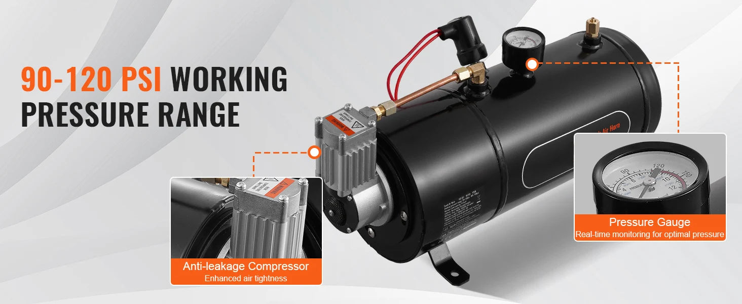 12V Onboard Air Compressor Kit with 0.8 Gal Tank 120 PSI