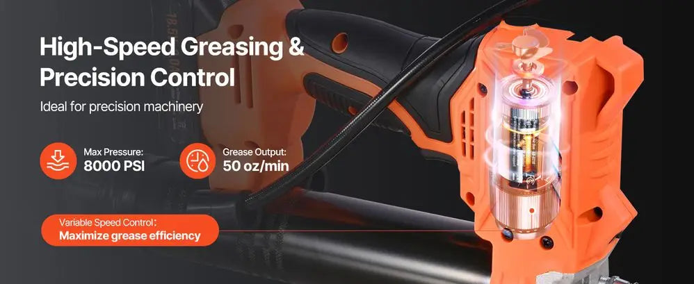 Battery Powered Grease Gun 8000 PSI Cordless 20V Operation