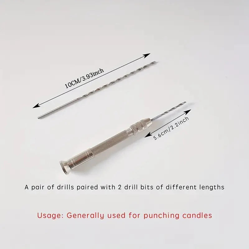 Candle Hole Punching Tool with Two Drill Bits