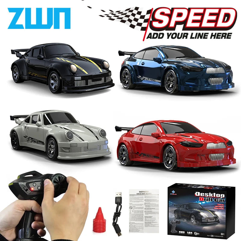 1/64 2.4G High speed Drift Rc Car 4WD Remote Control Car Four Wheel Drive Radio Controlled Mini GTR Racing Model Boy Toy Gift 