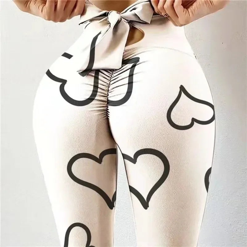 High Waist Butterfly Print Yoga Leggings