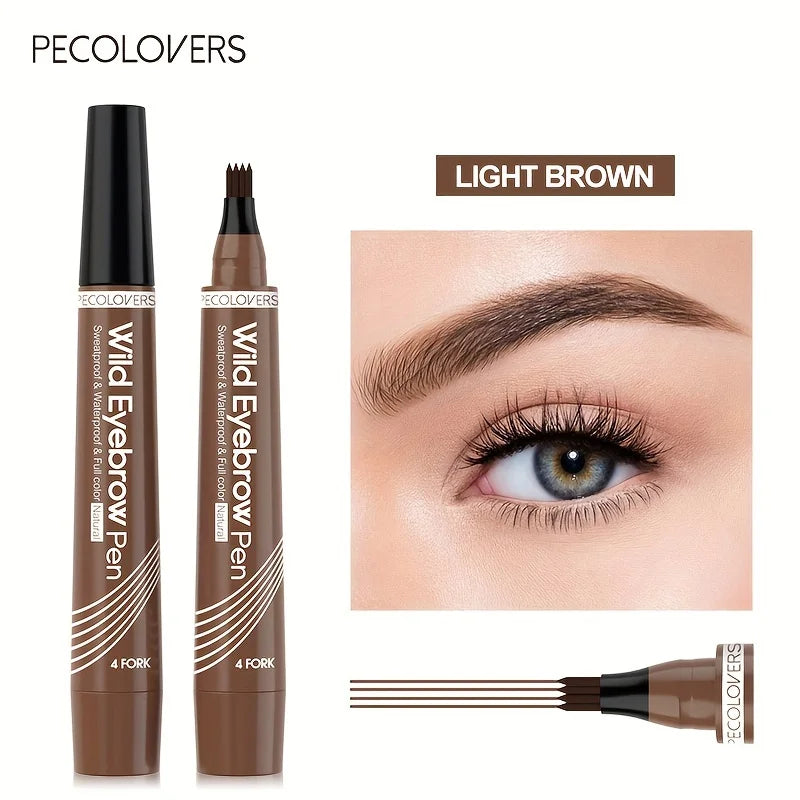 6 Colors 1pc Eyebrow Pen Waterproof 4 Split Tip Eyebrows Pen Eyebrow Tattoo Pen Waterproof Liquid Black Eyebrow Makeup Pencil 