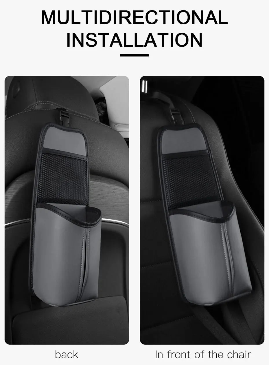 SEAMETAL Car Seat Side Storage Bag Hanging Auto Seat Organizer Tissue Holder Universal Mesh Storage Pocket for Phone Bottle