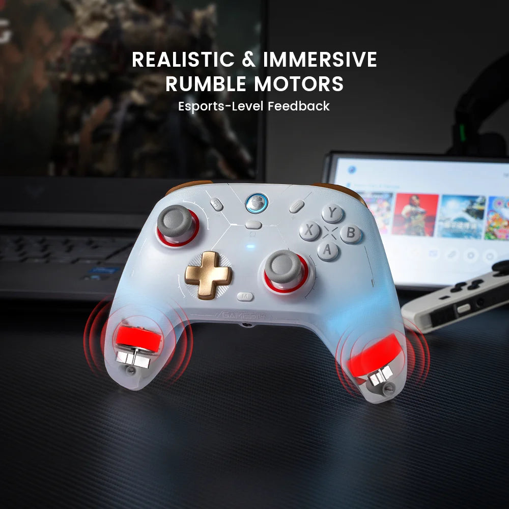 GameSir Cyclone 2 Bezdrátový Pro ovladač Bluetooth hernípad s nabíjecí stanicí Hall Effect joysticky pro Nintendo Switch, iPhone, Android & PC