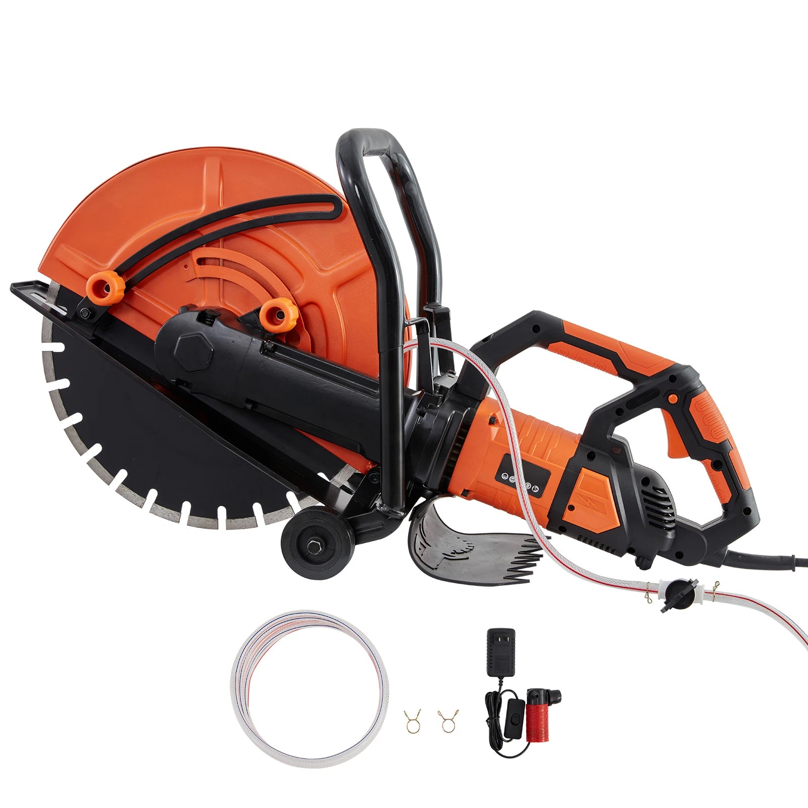 SucceBuy Serra Circular Elétrica para Concreto de 16 pol. com motor de 3200 W e corte giratório com profundidade de corte ajustável até 6 pol.; bomba de lâmina para tijolo
