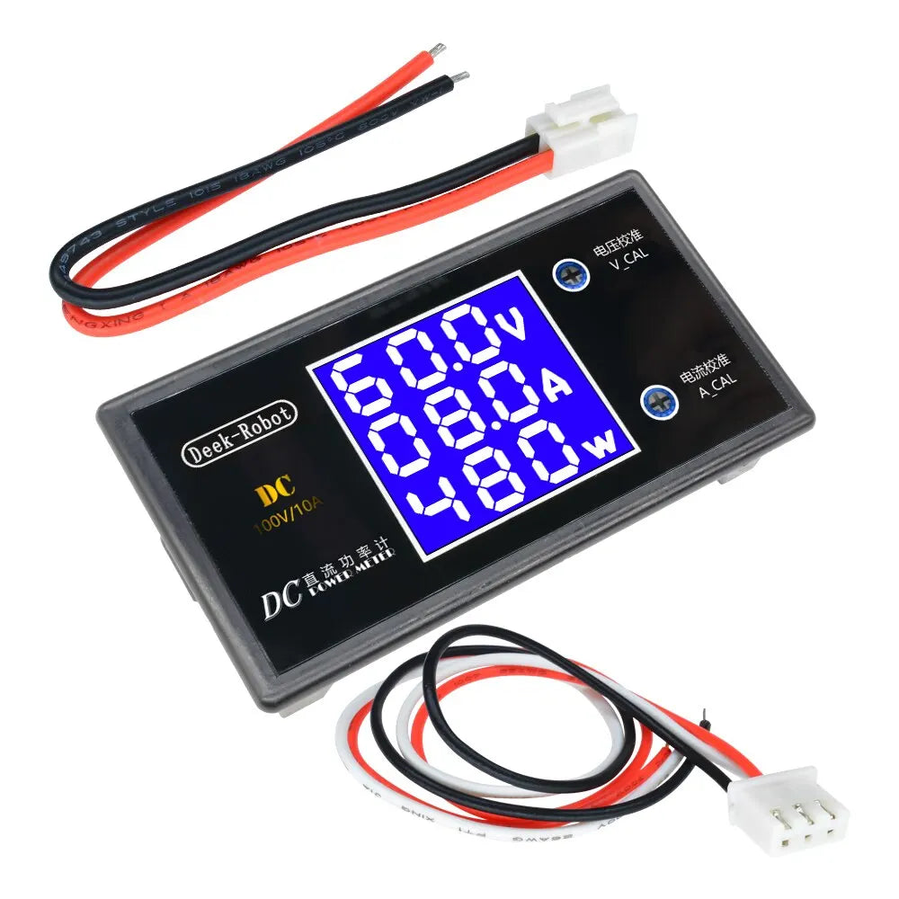 LCD Digital Voltmeter Ammeter Wattmeter Voltage Current Power Meter Volt Detector Tester Monitor DC 0 to 100V 10A 1000W 