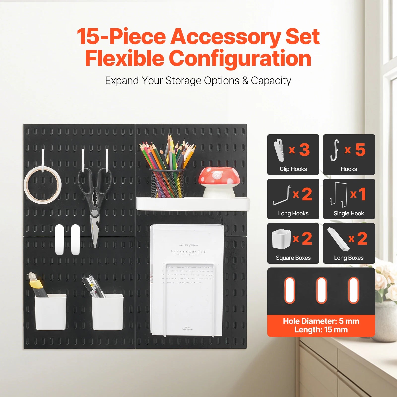 SucceBuy 4PCS 11"x11" Plastic Home Pegboard Wall Panels Decor Organizer Holder Mounting Display DIY Tool Storage for Garage