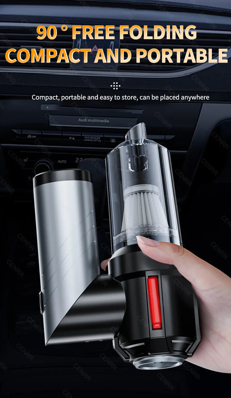 Cordless Car Vacuum Cleaner with Blower, USB-C Rechargeable Handheld