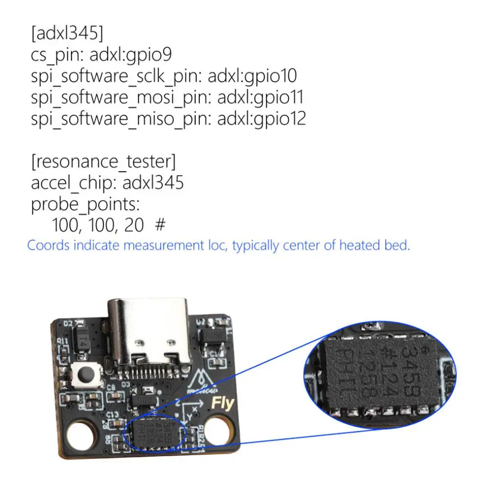 USB ADXL345 gyorsulásmérő tábla a Klipperhez