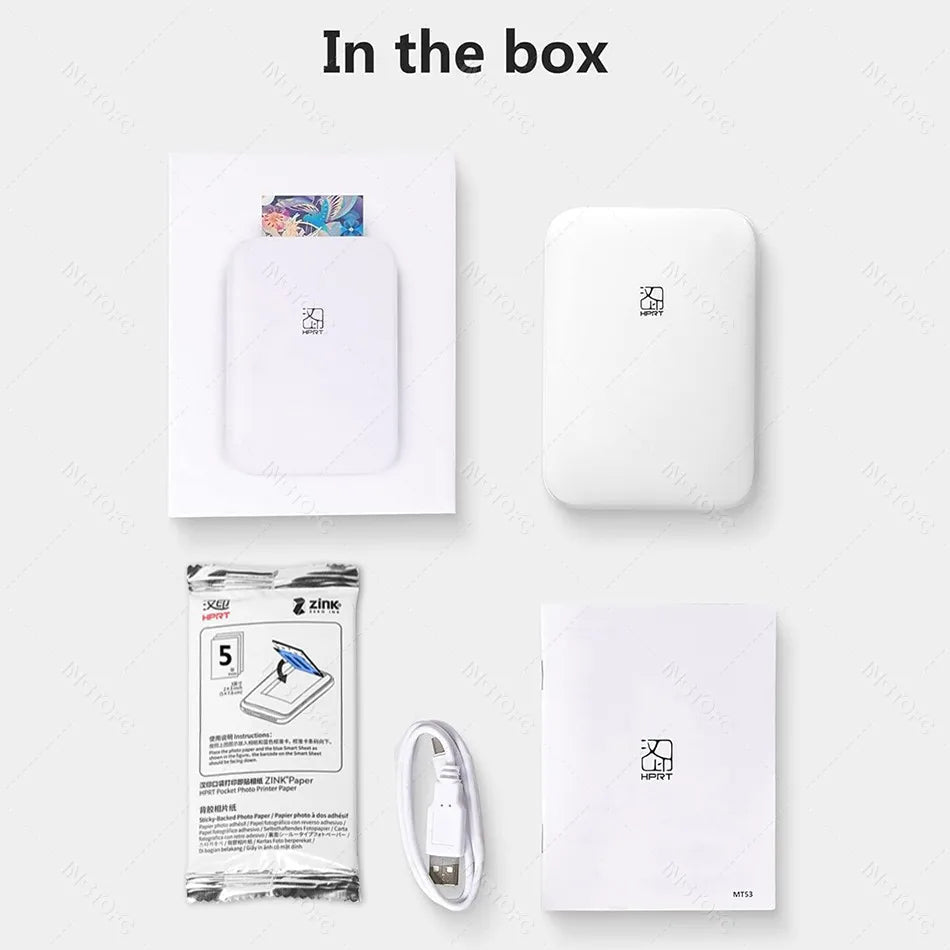 MT53 Color Photo Portable Printer Mobile Phone Mini Handheld Pocket Wifi Bluetooth Printing Machine 2x3 inch Sticky-Backed Paper 