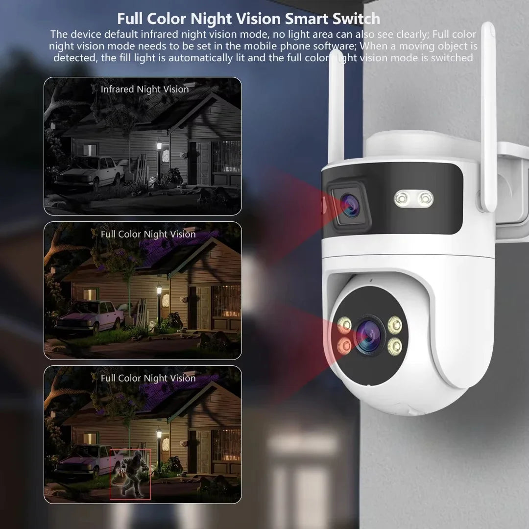 4K 8MP Dual Lens PTZ Outdoor WiFi Security Camera with AI Tracking