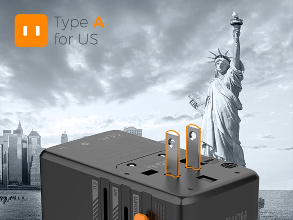 Universal Travel Adapter - USB Power Options