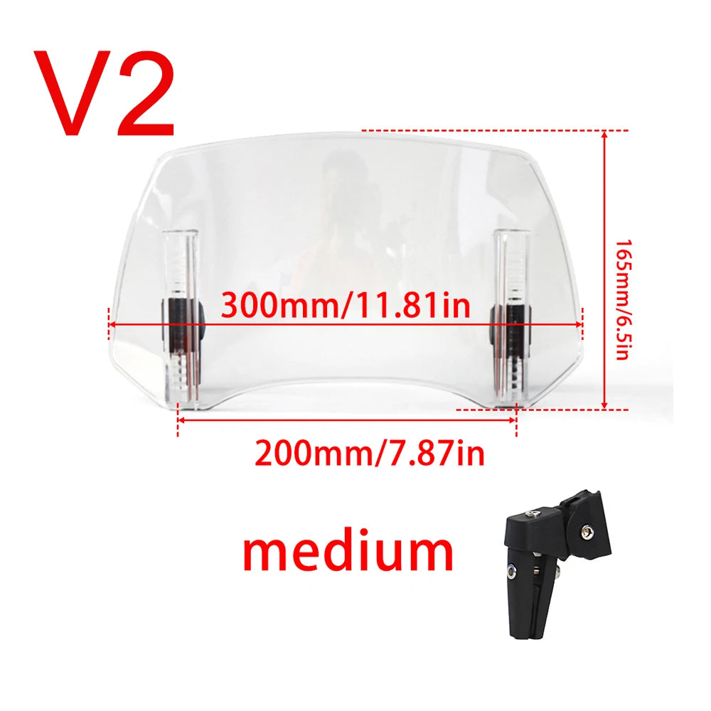 Universal Motorcycle Windshield Extension Adjustable Spoiler Clamp-On Windscreen Deflector For BMW KAWASAKI YAMAHA HONDA SUZUKI 