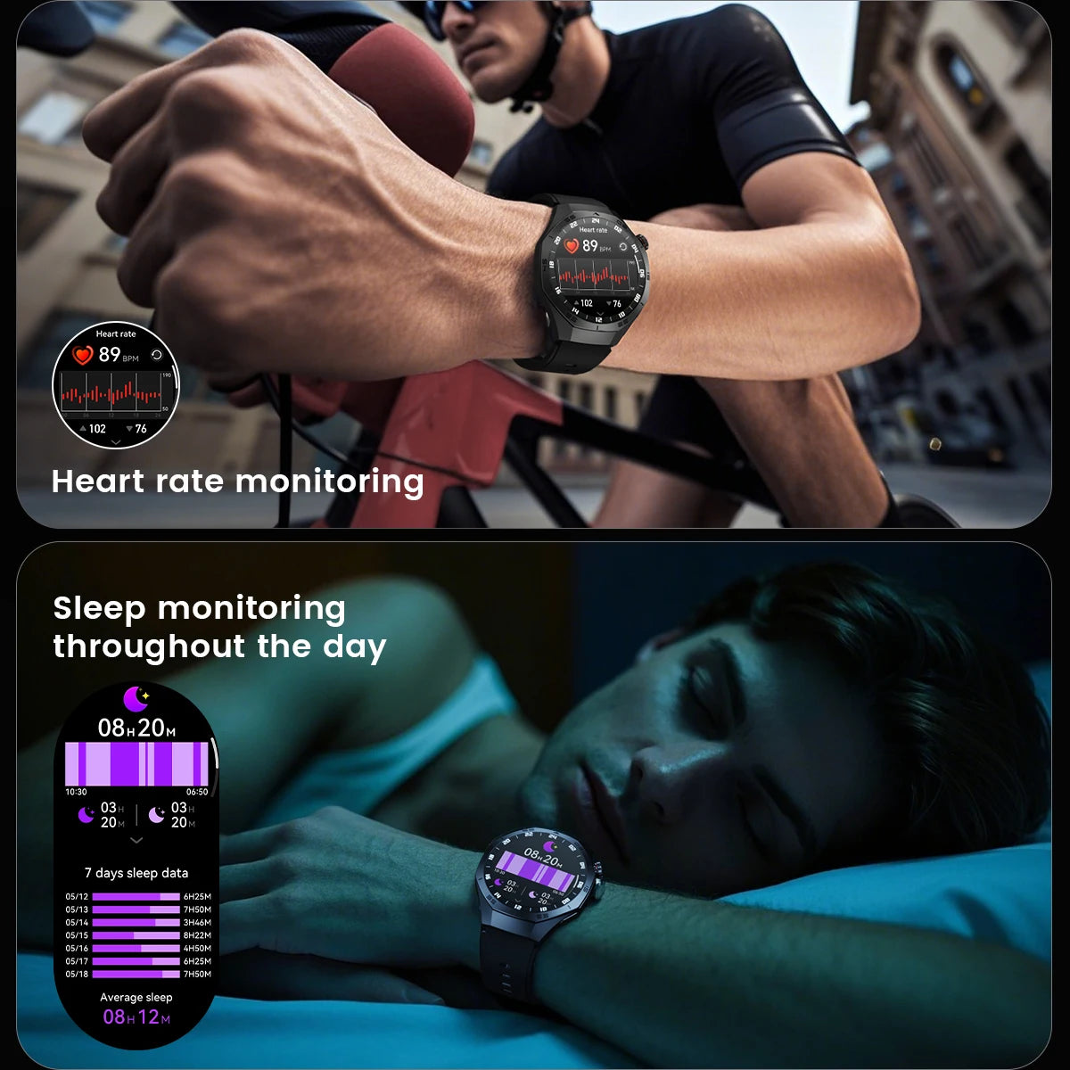 2025New For Android and ios Smart Watch Men AMOLED Screen GPS Motion trajectory Heart Rate Bluetooth Calls SmartWatch Waterproof 