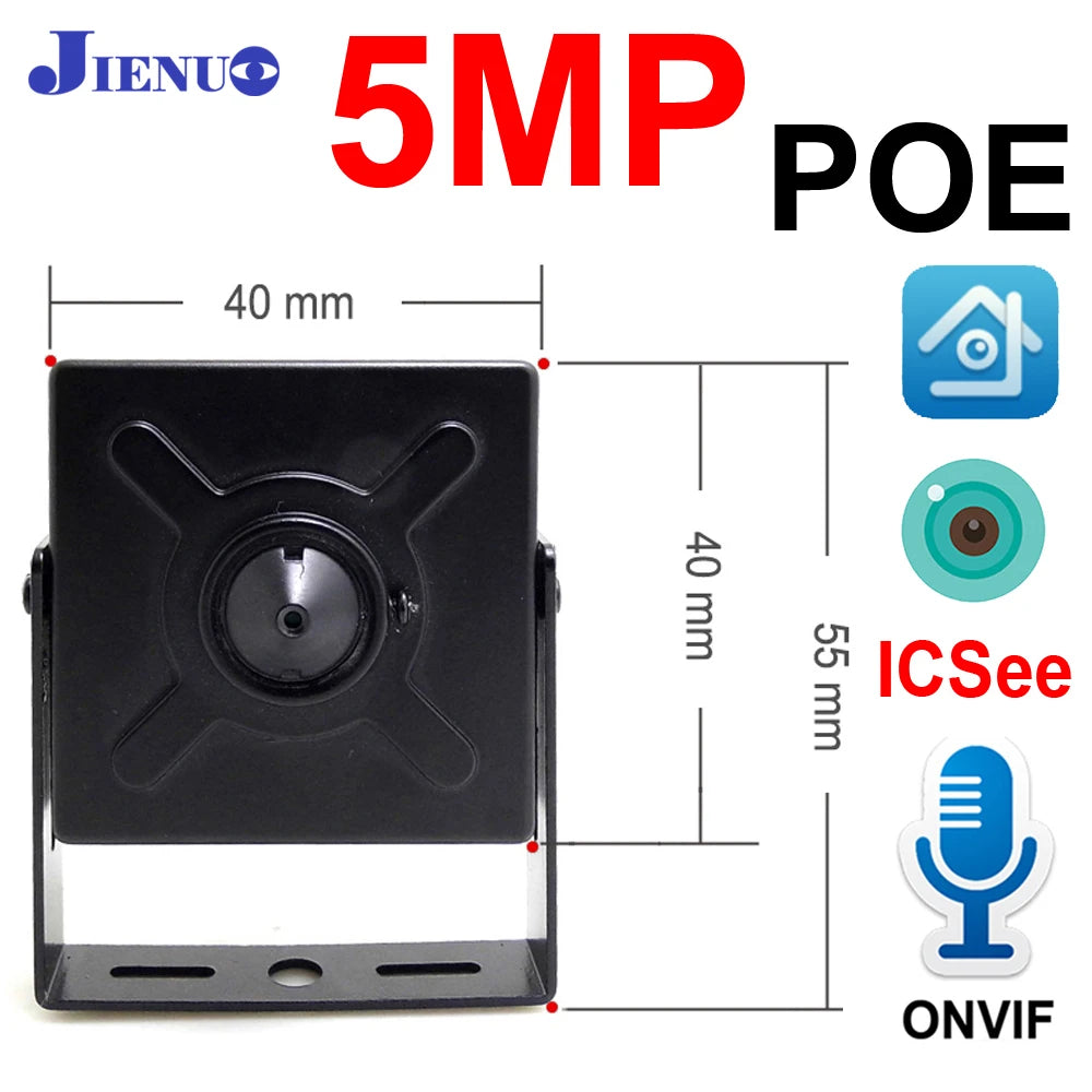 JIENUO 5MP Mini IP Camera Poe Audio Micro Cctv Security Video Surveillance IPCam Indoor Onvif HD Network Home Cam ICSee Xmeye 